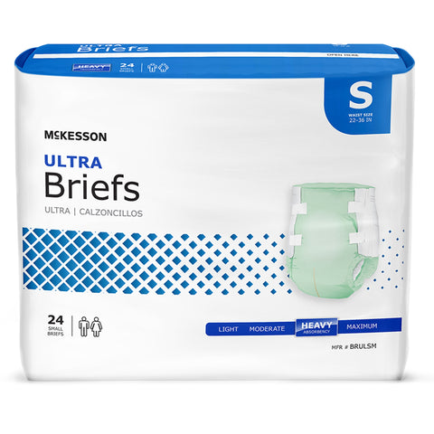 Incontinence Brief McKesson Ultra Adult Small Unisex Disposable Heavy Absorbency #BRULSM