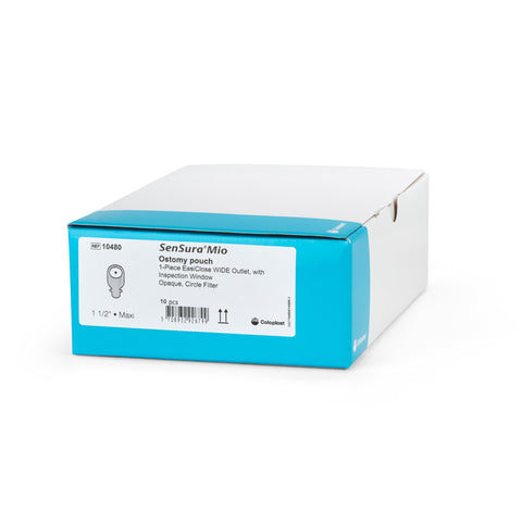 Coloplast Ostomy Pouch SenSura® 10480 Mio One-Piece System 11 Inch Length, Maxi Flat, Pre-Cut 1-1/2 Inch Stoma Drainable