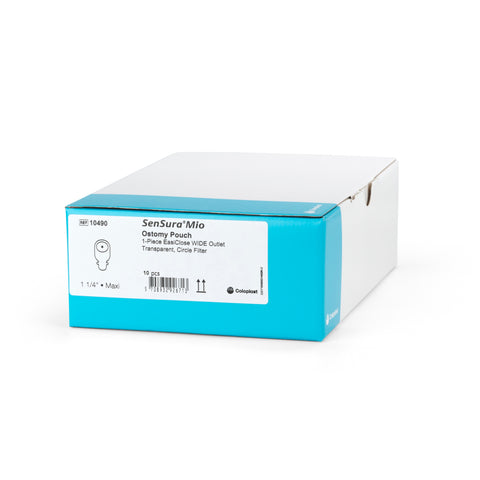 Coloplast Ostomy Pouch SenSura® 10490 Mio One-Piece System 11 Inch Length, Maxi Flat, Pre-Cut 1-1/4 Inch Stoma Drainable