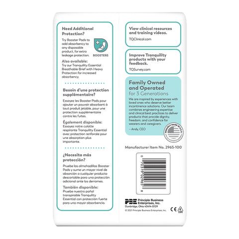 Incontinence Brief Tranquility® Essential Adult Medium Unisex Disposable Moderate Absorbency #2965-100