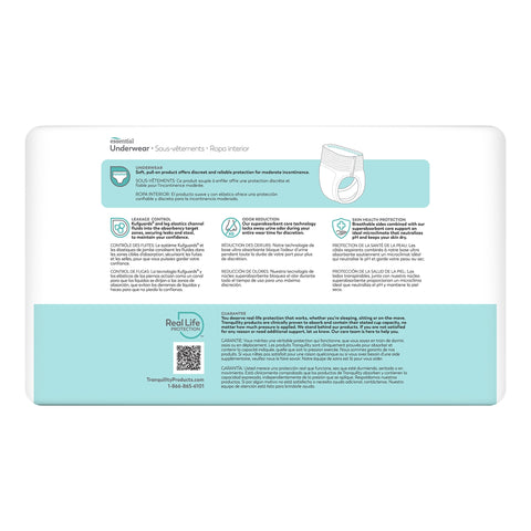 Absorbent Underwear Tranquility® Essential Pull On with Tear Away Seams Adult Small Unisex Disposable Moderate Absorbency #2974-100