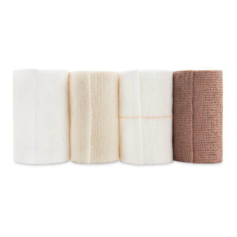 4 Layer Compression Bandage System McKesson Self-adherent Closure Tan / White NonSterile Standard Compression