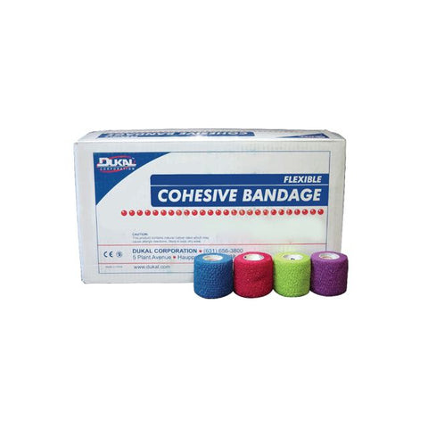 Cohesive Bandage Dukal™ 2 Inch X 5 Yard Standard Compression Self-adherent Closure Dark Blue NonSterile