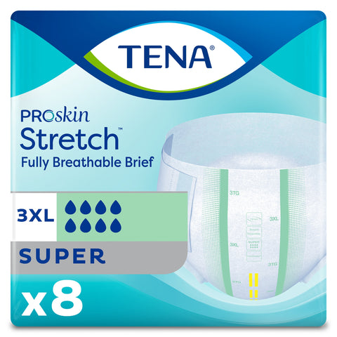Incontinence Brief TENA ProSkin Stretch™ Super Adult 3X-Large Unisex Disposable Heavy Absorbency #61391