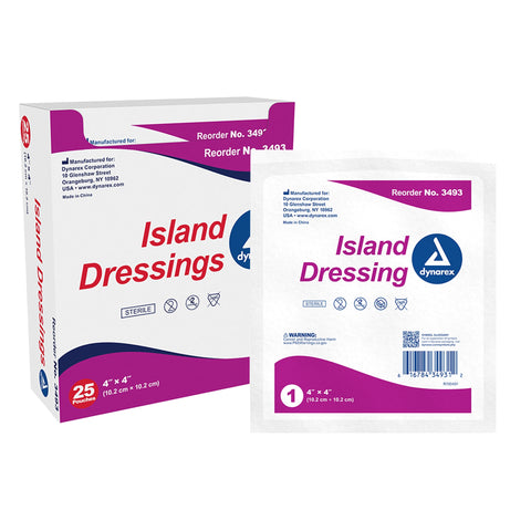 Adhesive Dressing Dynarex 6 X 6 Inch Nonwoven / Cotton Square White Sterile