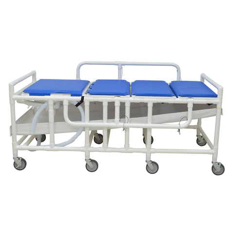 MJM International Bariatric Gurney With Canvas Drain Pan And Sectional Padding #910-DB