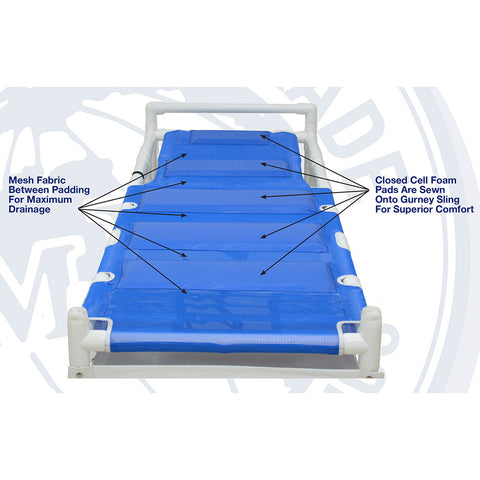 MJM International Gurney With Canvas Drain Pan And Duo Sling #910-B
