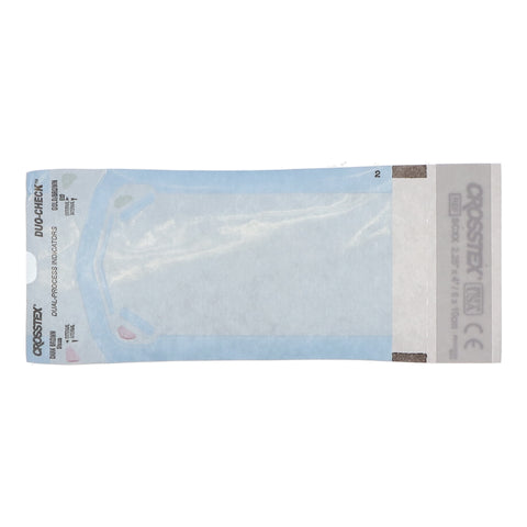 Sterilization Pouch Duo-Check® Ethylene Oxide (EO) Gas / Steam 2-1/4 X 4-1/2 Inch Transparent / Blue Self Seal Paper / Film #SCXX
