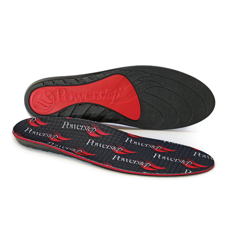 Orthotic Insole Powerstep® Comfort Last™ Shock Absorption Polyester / Polyurethane Foam / VCT® Women 9 to 10.5 / Men 7 to 8.5 Black / Red #5002-013