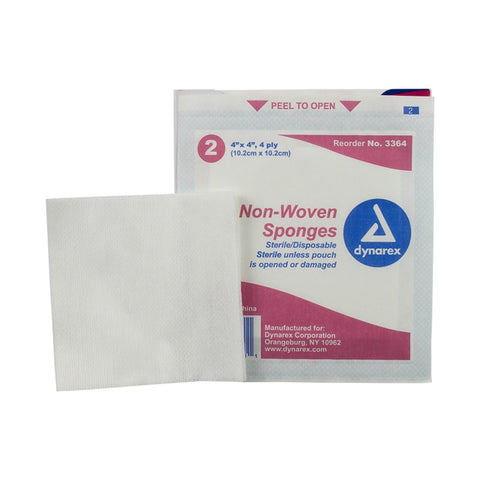 Nonwoven Sponge Dynarex® Nonwoven 4-Ply 4 X 4 Inch Square Sterile