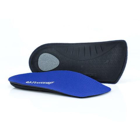 Orthotic Insole Powerstep® SlimTech Contoured Polyester / Polypropylene / VCT® Foam Women 13 to 13.5 / Men 11 to 11.5 Black / Blue / Gray #5012-03E