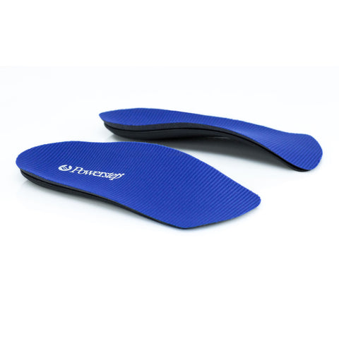 Orthotic Insole Powerstep® SlimTech Contoured Polyester / Polypropylene / VCT® Foam Women 12 to 12.5 / Men 10 to 10.5 Black / Blue / Gray #5012-03D