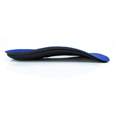 Orthotic Insole Powerstep® SlimTech Contoured Polyester / Polypropylene / VCT® Foam Women 12 to 12.5 / Men 10 to 10.5 Black / Blue / Gray #5012-03D