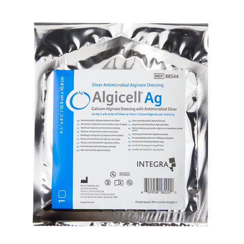 Gentell Silver Alginate Dressing Algicell® Ag 4-1/4 X 4-1/4 Inch Square Sterile #88544