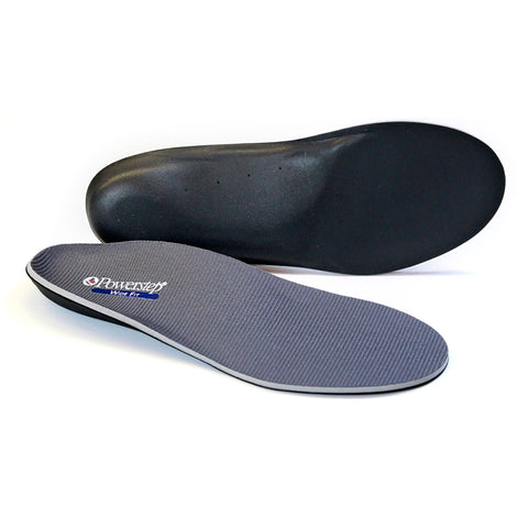 Wide Orthotic Insole Powerstep® Wide Fit Wide Polyester / Polypropylene / Shore A 40 EVA / VCT® Foam Women 6 to 6.5 / Men 4 to 4.5 Gray #5017-01A
