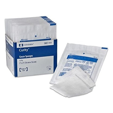 USP Type VII Gauze Sponge Curity™ Gauze 8/12/16-Ply 4 X 4 Inch Square Sterile