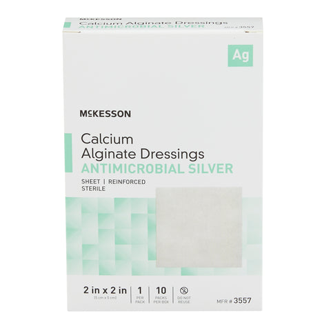 Silver Alginate Dressing McKesson 2 X 2 Inch Square Sterile #3557