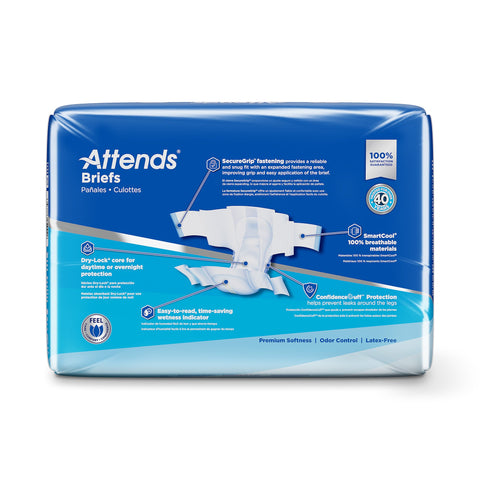 Incontinence Brief Attends® Advanced Adult Medium Unisex Disposable Heavy Absorbency #DDC20