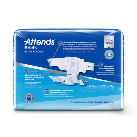 Incontinence Brief Attends® Advanced Adult X-Large Unisex Disposable Heavy Absorbency #DDC40