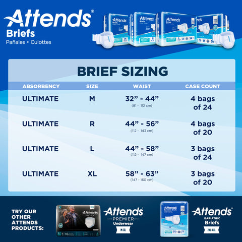 Incontinence Brief Attends® Advanced Adult X-Large Unisex Disposable Heavy Absorbency #DDC40