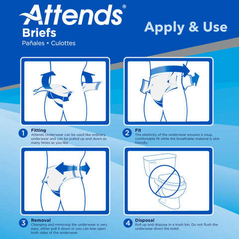 Incontinence Brief Attends® Advanced Adult X-Large Unisex Disposable Heavy Absorbency #DDC40