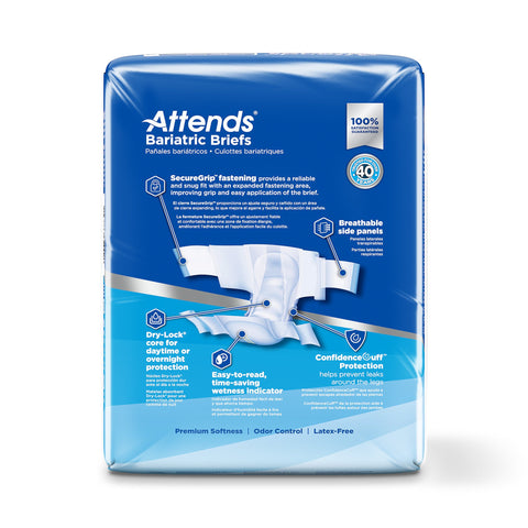Incontinence Brief Attends® Bariatric Adult 2X-Large Unisex Disposable Heavy Absorbency #DD50
