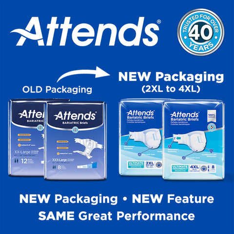 Incontinence Brief Attends® Bariatric Adult 2X-Large Unisex Disposable Heavy Absorbency #DD50