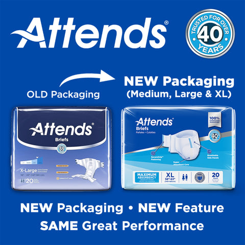 Incontinence Brief Attends® Adult Medium Unisex Disposable Heavy Absorbency #DDA20