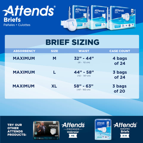 Incontinence Brief Attends® Adult Medium Unisex Disposable Heavy Absorbency #DDA20