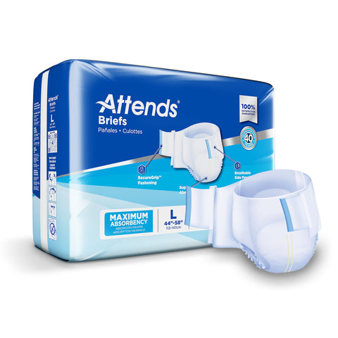 Incontinence Brief Attends® Adult Large Unisex Disposable Heavy Absorbency #DDA30