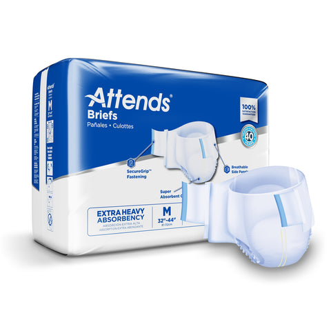 Incontinence Brief Attends® Care Advanced Adult Medium Unisex Disposable Heavy Absorbency #DDP20