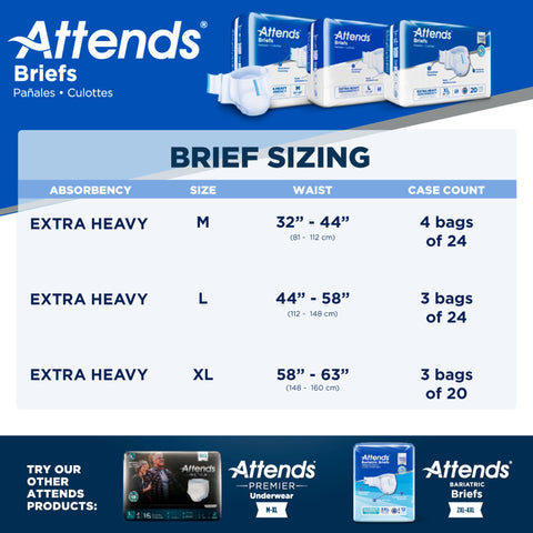 Incontinence Brief Attends® Care Advanced Adult Medium Unisex Disposable Heavy Absorbency #DDP20