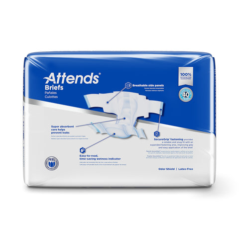 Incontinence Brief Attends® Care Advanced Adult Large Unisex Disposable Heavy Absorbency #DDP30