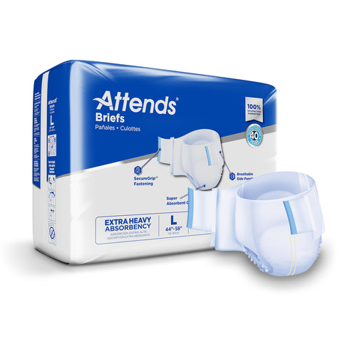 Incontinence Brief Attends® Care Advanced Adult Large Unisex Disposable Heavy Absorbency #DDP30