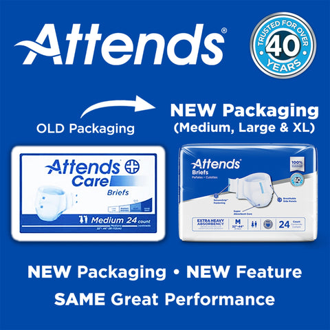 Incontinence Brief Attends® Care Advanced Adult X-Large Unisex Disposable Heavy Absorbency #DDP40