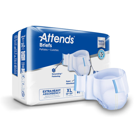Incontinence Brief Attends® Care Advanced Adult X-Large Unisex Disposable Heavy Absorbency #DDP40