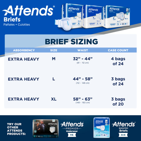 Incontinence Brief Attends® Care Advanced Adult X-Large Unisex Disposable Heavy Absorbency #DDP40