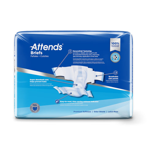 Incontinence Brief Attends® Adult X-Large Unisex Disposable Heavy Absorbency #DDA40