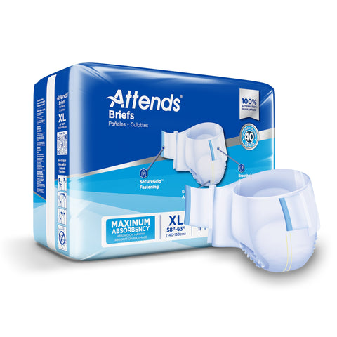 Incontinence Brief Attends® Adult X-Large Unisex Disposable Heavy Absorbency #DDA40