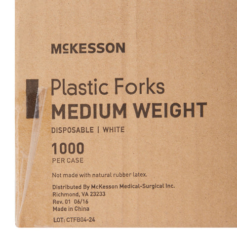 Fork McKesson Medium Weight White Polypropylene #16-4595