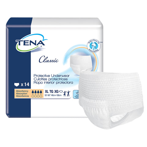 Absorbent Underwear TENA® Classic Pull On with Tear Away Seams Adult X-Large Unisex Disposable Moderate Absorbency #72516