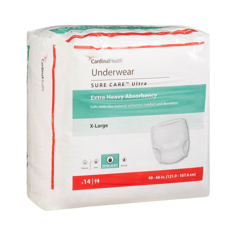 Absorbent Underwear Sure Care™ Ultra Pull On with Tear Away Seams Adult X-Large Unisex Disposable Heavy Absorbency #1455