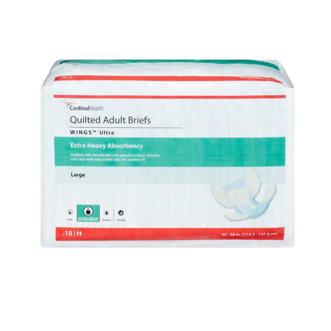 Incontinence Brief Wings™ Ultra Adult Large Unisex Disposable Heavy Absorbency #77074