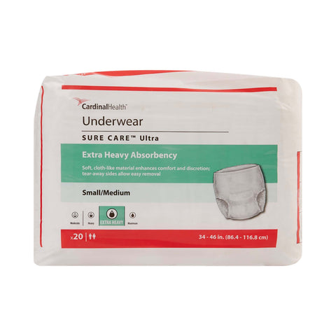 Absorbent Underwear Sure Care™ Ultra Pull On with Tear Away Seams Adult Medium Unisex Disposable Heavy Absorbency #1430A