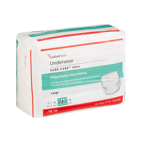 Absorbent Underwear Sure Care™ Ultra Pull On with Tear Away Seams Adult Large Unisex Disposable Heavy Absorbency #1445
