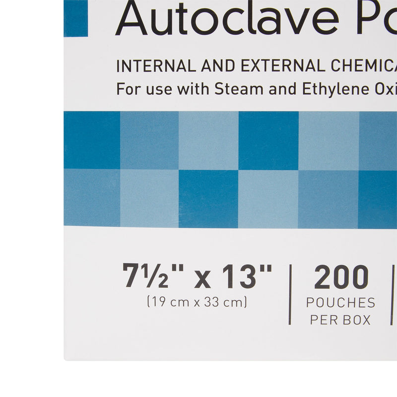 Sterilization Pouch McKesson Ethylene Oxide (EO) Gas / Steam 7-1/2 X 13 Inch Transparent Blue / White Self Seal Paper / Film #16-6425