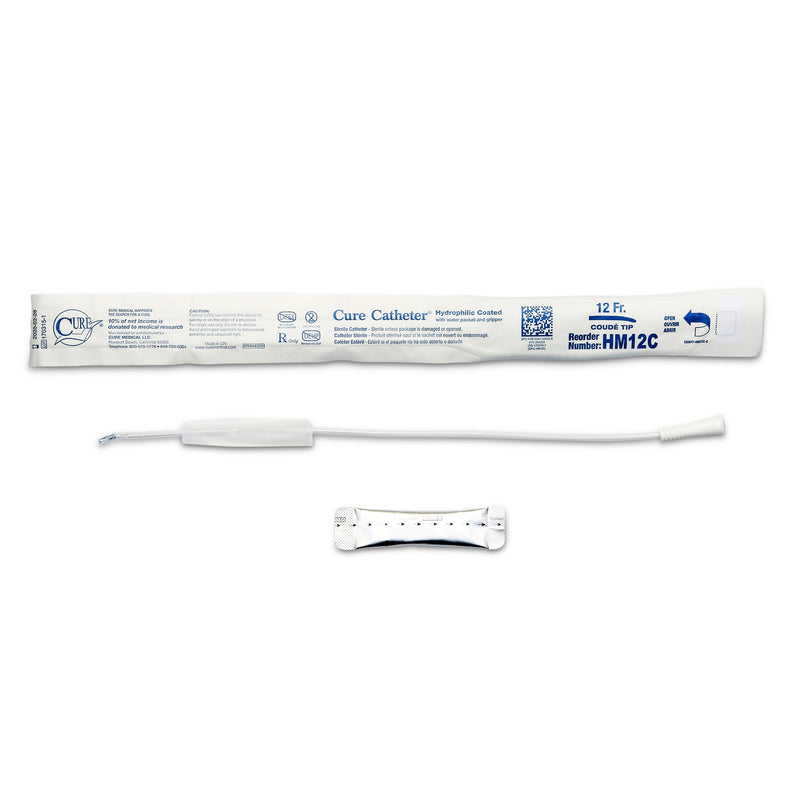 ConvaTec Urethral Catheter Hydrophilic Cure Catheter® Coude Tip Hydrophilic Coated Plastic 12 Fr. 16 Inch #HM12C