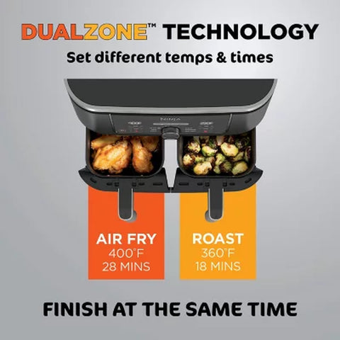 Ninja Foodi 6-In-1, 8 Quart 2-Basket Air Fryer with Dualzone Technology