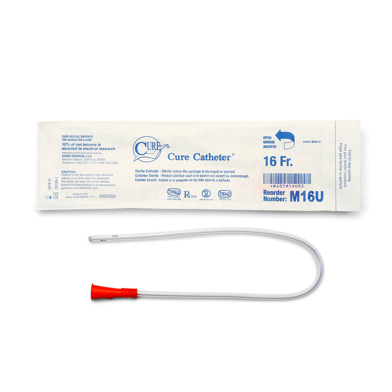 ConvaTec Urethral Catheter Cure Medical® Pocket Catheter Straight Tip Uncoated PVC 16 Fr. 16 Inch #M16U