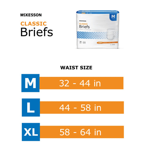 Incontinence Brief McKesson Classic Adult X-Large Unisex Disposable Light Absorbency #BRBRXL